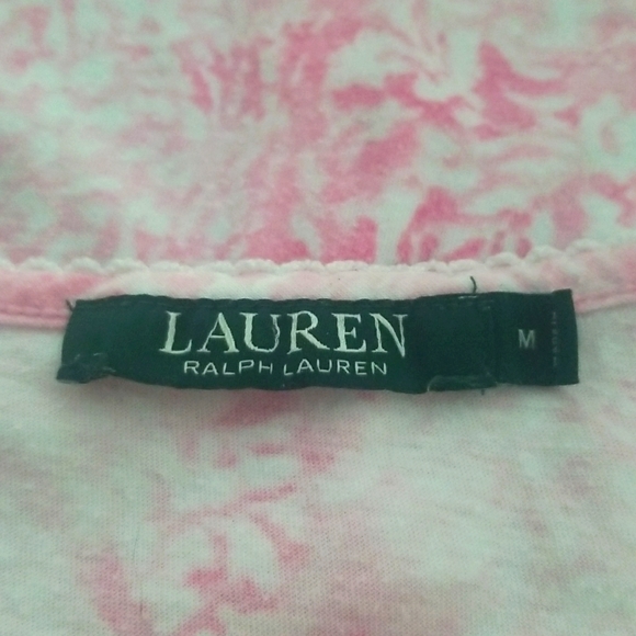 🦋Lauren Ralph Lauren Pink & White Mottled Top - Picture 4 of 5